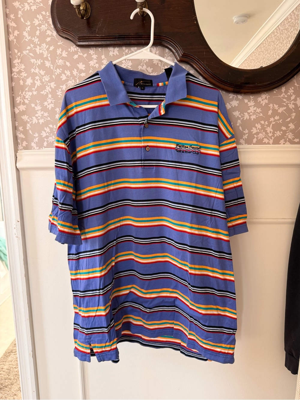 Striped golf polo